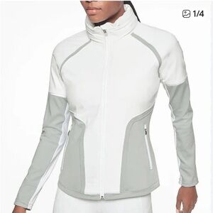 Athleta Women's White and Gray Ski Jacket